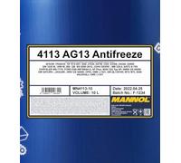 MANNOL 10 Litres AG13 Hightec Antifreeze 4113 SAE J1034 Hybrid High Technology Concentrated