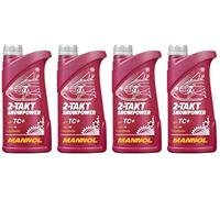 Mannol 2T Snowpower Fully Synthetic Engine Oil API TC+ ISO L-EGD JASO FD, 4 litres