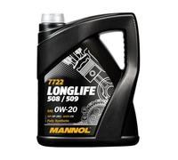Mannol 5 Litre Longlife 508/509 0W-20 Engine Oil 7722 API SN Plus Premium Fully Synthetic