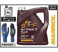 MANNOL 7202 4-Takt Plus 10W-40 4 Stroke Motorcycle Engine Oil JASO MA/MA2 4L