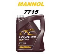 MANNOL 7715 5L Longlife 5W30 Engine Oil 504/507 C3 Universal Synthetic
