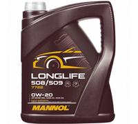 Mannol Engine Oil Longlife 508/509 0W-20 7722 Fully Synthetic Anti-Friction 5L