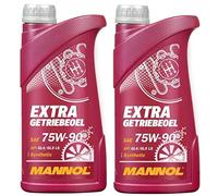 Mannol Extra 75W90 GL4 GL5 Synthetic Gear Oil, Extreme Pressure EP, Limited Slip, 2 litres