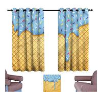 Mannwarehouse Ice Cream Thermal Curtains Sweet Waffle Privacy Protection 72" Wx45 L