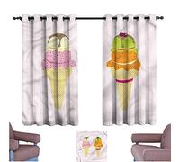 Mannwarehouse Ice Cream Windshield Curtain Yummy Cold Dessert Cones Privacy Protection 55" Wx72 L