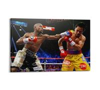 Manny Pacquiao Vs Juan Manuel Marquez BoxingWall Art Canvas Poster Music Albums And Movies Decorative Painting for Living Bed Room 24x36inch(60x90cm) Frame-style
