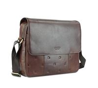 Mano Don Leon Messenger Bag for Men with 14 Inch Laptop Compartment, Shoulder Bag, Brown Leather