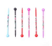 MANODHRUVA 6pcs Printed Plastic Juda Bun Sticks for Women, Hair Accessories, Plastic, Multicolor, Pack of 6