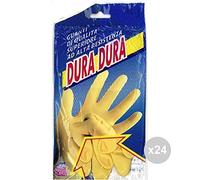 Manolinda Set of 24 Gloves ICO Hard 6.5-SM Latex ddxx for Home Cleaning, Multicoloured, One Size