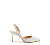 Manolo Blahnik Carolyne 70 Satin Slingback Pumps - Cream