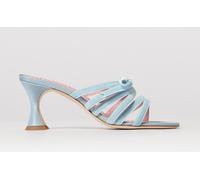 MANOLO BLAHNIK Heeled Sandal Woman color Gnawed Blue - Size: 39 - female