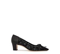 Manolo Blahnik Martebal 50 Lace and Satin Pumps - Black