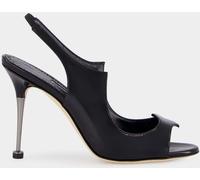 MANOLO BLAHNIK Minza High-Heeled Patent Leather Slingback Sandals - Size: 40 - female