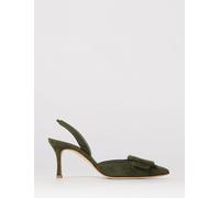 MANOLO BLAHNIK Pump Woman color Kaki - Size: 36½ - female