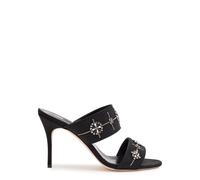 Manolo Blahnik Ralota 90 Crystal-embellished Crepe de Chine Mules - Black - 39 (IT39 / UK6)