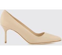 MANOLO BLAHNIK Tora Suede Almond-Toe Pumps with a Mid Stiletto Heel - Size: 40½ - female