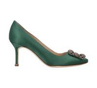 Manolo Blahnik Womens Hangisi 070 Pump Green Viscose - Size EU/IT 37