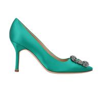 Manolo Blahnik Womens Hangisi 090 Pumps Green - Size 37.5 EU/IT