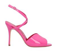Manolo Blahnik Womens Hourani 105 Sandal Pink Leather (archived) - Size 37.5 EU/IT