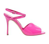 Manolo Blahnik Womens Hourani 105 Sandals - Pink Calf Leather - Size 37.5 EU/IT