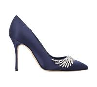 Manolo Blahnik Womens Pluma Fabio Satin 105 Pump Purple Viscose - Size EU/IT 39