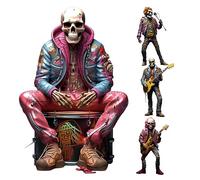 Manolyee 1/4 Rock & Roll Skeleton Band Figurines, Halloween Decor, Unique Collectible, Good For Halloween, Favors