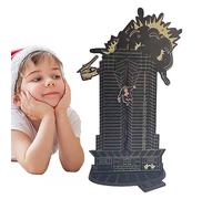 Manolyee Die Hard - 1/4 Wooden Die Hard Hans Gruber 2023,Nakatomi Plaza,Christmas Countdown,Interactive for Tabletop Decor