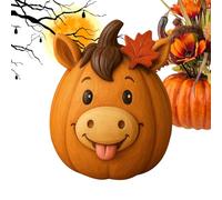 Manolyee Farm Animal Pumpkin Figurines Cow Duck Sheep Chicken, Pumpkin Bedroom Sculpture, Resin Ornament Tabletop Decoration for Autumn Halloween Thanksgiving Holiday Home Indoor