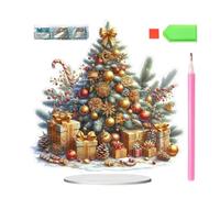Manolyee Rhinestone Art Kit - 2D Acrylic Rhinestones Art - with Stand Christmas Tree Tabletop Decor - for Adult Child Family Farmhouse Workplace Bedroom Dorm Party Holiday Winter Festival Counter