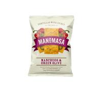 MANOMASA Manchego & Green Olive Corn Chips 140g (Pack of 12)