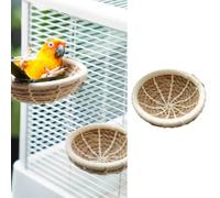 MANON ROSA Bird Bed - Hanging Natural Seagrass House for Parakeets Conures Lovebirds Cockatiels Cockatoos Quakers - Cozy Parrot Cage Hammock (Large)