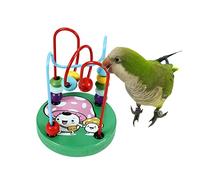 MANON ROSA Bird Chewing Toy Colorful Wooden Bead Beak Conditioning for Small Medium Parrots for African Grey Cockatoo Conure Finch Parakeet (Green)