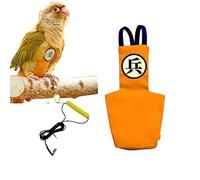 MANON ROSA Bird Diapers Leash Set Washable Reusable Handmade Flight Suit Waterproof Inner Layer - Protective Parrot Nappy Clothes Parakeets Macaws Budgies Canaries (Orange2,Blue Quaker Parrot)