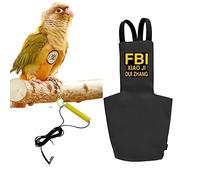MANON ROSA Bird Diapers Leash Set Washable Reusable Handmade Flight Suit Waterproof Inner Layer - Protective Parrot Nappy Clothes Parakeets Macaws Budgies Canaries (Black2,Blue Quaker Parrot)