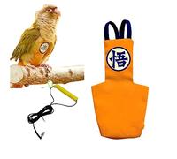 MANON ROSA Bird Diapers Leash Set Washable Reusable Handmade Flight Suit Waterproof Inner Layer - Protective Parrot Nappy Clothes Parakeets Macaws Budgies Canaries (Orange1,Zebra Finch)
