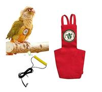 MANON ROSA Bird Diapers Leash Set Washable Reusable Handmade Flight Suit Waterproof Inner Layer - Protective Parrot Nappy Clothes Parakeets Macaws Budgies Canaries (Red4,Zebra Finch)
