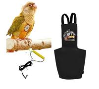 MANON ROSA Bird Diapers Leash Set Washable Reusable Handmade Flight Suit Waterproof Inner Layer - Protective Parrot Nappy Clothes Parakeets Macaws Budgies Canaries (Black3,Blue Quaker Parrot)