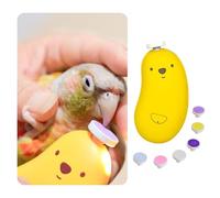 MANON ROSA Bird Nail Grinder, Bird Beak Grinder- Safe and Quiet Bird Nail Care Tool, Complete Grooming Kit for Parrots Conures Cockatiels Finches Parakeets, Premium Beak Maintenance (Yellow)