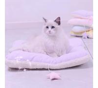 MANON ROSA Cat Bed for Indoor Cat Cute Washable Warm Cushion Mat Pet Hammock for Small Medium Dog Rabbit Bunny Puppy Kitten (Small,Purple)