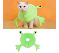 MANON ROSA Cat Cone E-Collar: Soft After Surgery Elizabethan Collar Adjustable Cute Animal Design for Dogs Cats Puppies Kittens Rabbits Bunnies Prevents Licking (Frog,M)