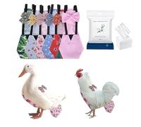 MANON ROSA Chicken Diapers Bantam Hens - Reusable 6-Piece Set with Bow Ties Poultry Nappies Washable Waterproof for Geese Pet Ducks Silkie(6D20P M)