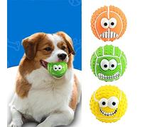 MANON ROSA Dog Ball Toys 3Pcs Squeaky Pop Up Soft Latex Rubber Interactive Toy for Small Medium Dogs Puppies -Tennis Soccer Football Basketball Baseball (Set 4,Medium)