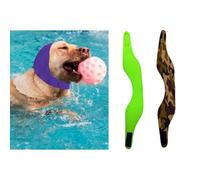 MANON ROSA Dog Ear Covers for Bathing & Swimming Waterproof - 2Pcs Upgraded Anti-Slip Dog Shower Swim Cap, Ear Plugs, and Rain Hat for Medium Large Dogs Puppies Cats (1 Green 1 Camou,M)