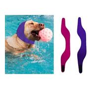 MANON ROSA Dog Ear Covers for Bathing & Swimming Waterproof - 2Pcs Upgraded Anti-Slip Dog Shower Swim Cap, Ear Plugs, and Rain Hat for Medium Large Dogs Puppies Cats (1 Pink 1 Purple,M)
