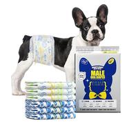 MANON ROSA Male Dog Diapers 10ct Disposable Wraps with Leak-Proof Protection & Wetness Indicator for Excitable Urination Incontinence Pets (M)