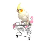 MANON ROSA Parrot Toy Bird Mini Shopping Cart Small Animal Supermarket Handcart Hedgehogs Cats Mice Dutch Pigs Hamsters Rabbit Bunny Guinea Pig Lizard Chinchilla Squirrel (Pink)