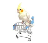 MANON ROSA Parrot Toy Bird Mini Shopping Cart Small Animal Supermarket Handcart Hedgehogs Cats Mice Dutch Pigs Hamsters Rabbit Bunny Guinea Pig Lizard Chinchilla Squirrel (Blue)