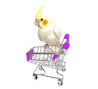 MANON ROSA Parrot Toy Bird Mini Shopping Cart Small Animal Supermarket Handcart Hedgehogs Cats Mice Dutch Pigs Hamsters Rabbit Bunny Guinea Pig Lizard Chinchilla Squirrel (Purple)