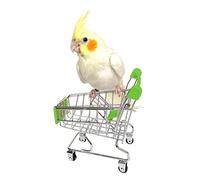MANON ROSA Parrot Toy Bird Mini Shopping Cart Small Animal Supermarket Handcart Hedgehogs Cats Mice Dutch Pigs Hamsters Rabbit Bunny Guinea Pig Lizard Chinchilla Squirrel (Green)