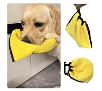 MANON ROSA Pet Towel for Drying Dogs Face and Mouth Quick Dry - Train Dog to Wipe Face After Drinking, Self-Cleaning Wall-Mount Holder with 2 Super Absorbent Microfiber Towels(8"x9")